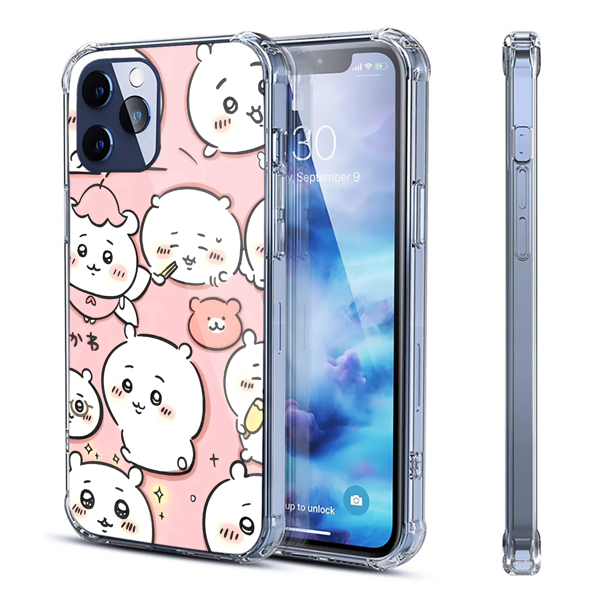 （画像用） ちいかわ Chii-kawa 【iPhone 12シリーズ対応】透明スマホケース（クリアソフトケース）
